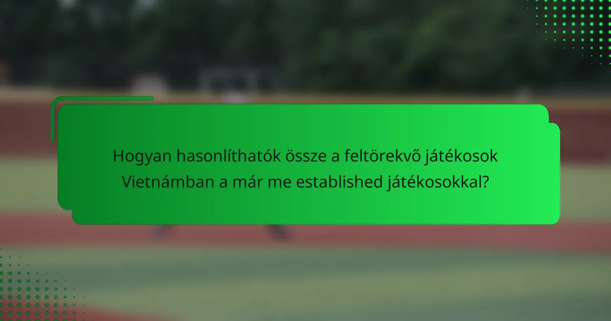 Hogyan hasonlíthatók össze a feltörekvő játékosok Vietnámban a már me established játékosokkal?