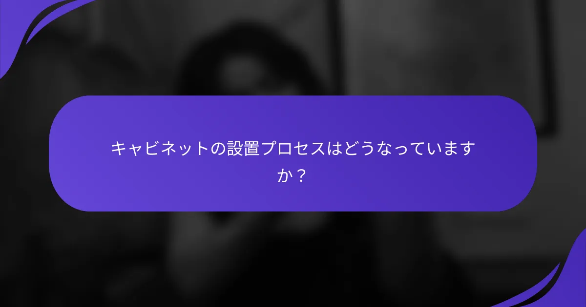 キャビネットの設置プロセスはどうなっていますか?