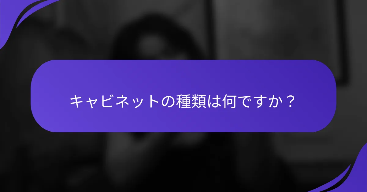 キャビネットの種類は何ですか?